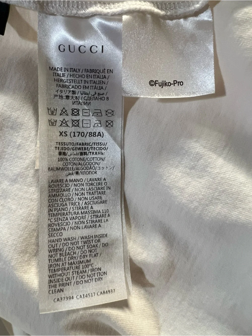 Gucci size refer price